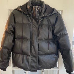 Alice and Olivia faux leather puffer
